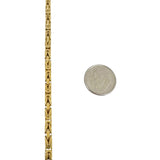 18k Yellow Gold 19.5g Solid Men's 3mm Squared Byzantine Link Bracelet Italy 8.5"