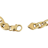 14k Yellow Gold 21.3g Semi Solid 8.5mm Vintage Figaro Link Bracelet Italy 8.5"