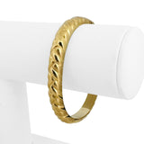 14k Yellow Gold 11.9g Ladies 8mm Fancy Bangle Bracelet 6.5"