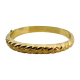14k Yellow Gold 11.9g Ladies 8mm Fancy Bangle Bracelet 6.5"