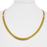 14k Yellow Gold 12.9g Solid 4.5mm Herringbone Link Necklace Italy 20"