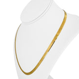 14k Yellow Gold 12.9g Solid 4.5mm Herringbone Link Necklace Italy 20"