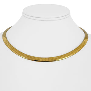 14k Yellow Gold 33.7g Solid 6mm Omega Link Necklace Italy 16"