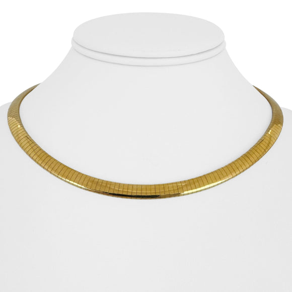 14k Yellow Gold 33.7g Solid 6mm Omega Link Necklace Italy 16