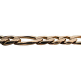 14k Rose Gold 24.3g Solid Men's 7mm Figaro Link Bracelet Italy 8.25"