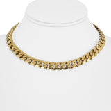14k Yellow Gold 34.7g Semi Solid Ladies Cuban Link Chain Necklace 15"