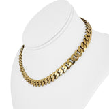 14k Yellow Gold 34.7g Semi Solid Ladies Cuban Link Chain Necklace 15"