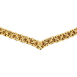 14k Yellow Gold 33.3g Solid Vintage V Drop Bismark Link Necklace Italy 16"