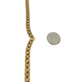14k Yellow Gold 33.3g Solid Vintage V Drop Bismark Link Necklace Italy 16"