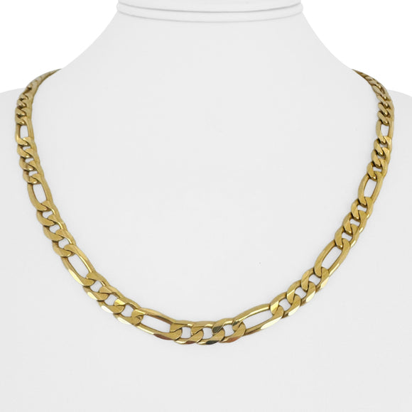 14k Yellow Gold 36.3g Solid 6mm Figaro Link Chain Necklace Italy 20