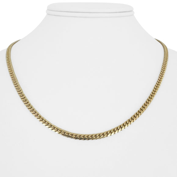 14k Yellow Gold 16g Solid Thin 3mm Cuban Link Chain Necklace 18