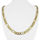 10k Yellow Gold 37.5g Solid 7mm Figaro Link Chain Necklace 24"