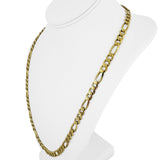 10k Yellow Gold 37.5g Solid 7mm Figaro Link Chain Necklace 24"