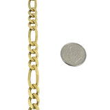 10k Yellow Gold 37.5g Solid 7mm Figaro Link Chain Necklace 24"