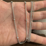14k White Gold and 0.50cttw Diamond Long Two Strand Cable Link Necklace 35"