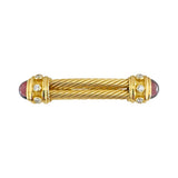 David Yurman 18k Yellow Gold Diamond and Cabochon Amethyst Brooch Tie Pin