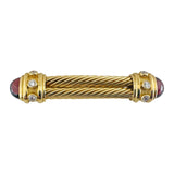 David Yurman 18k Yellow Gold Diamond and Cabochon Amethyst Brooch Tie Pin