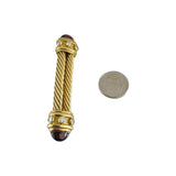 David Yurman 18k Yellow Gold Diamond and Cabochon Amethyst Brooch Tie Pin