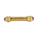 David Yurman 18k Yellow Gold Diamond and Cabochon Amethyst Brooch Tie Pin