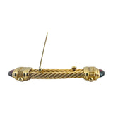 David Yurman 18k Yellow Gold Diamond and Cabochon Amethyst Brooch Tie Pin