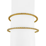 Pair of 22k Gold Solid 23.9g Two Tone Fancy Beaded Bangle Bracelets 7.25"