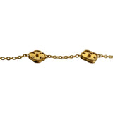 21k Yellow Gold 8.5g Solid Clover Station Link Bracelet 7.5"