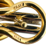 18k Yellow and White Gold 22.3g Heavy Knot Earrings Italy 1.4"