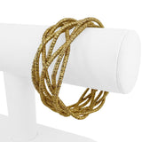 18k Yellow Gold 52.9g Solid Heavy 25mm Braided Fancy Bracelet Italy 7.75"