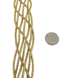 18k Yellow Gold 52.9g Solid Heavy 25mm Braided Fancy Bracelet Italy 7.75"