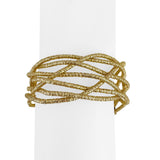 18k Yellow Gold 52.9g Solid Heavy 25mm Braided Fancy Bracelet Italy 7.75"