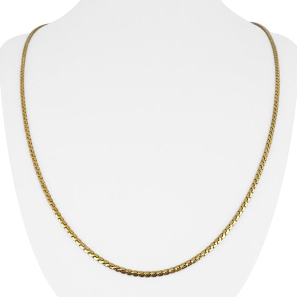 18k Yellow Gold 15.6g Solid UnoAErre 2.2mm Serpentine Link Necklace Italy 24