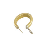 18k Yellow Gold 10g Ladies Polished Ribbed Hoop Earrings Italy 1"