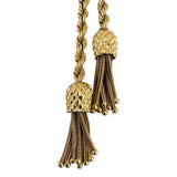 14k Yellow Gold 52g Vintage Opal Lariat Tassel Rope Necklace 16"
