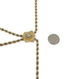 14k Yellow Gold 52g Vintage Opal Lariat Tassel Rope Necklace 16"