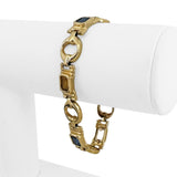 14k Yellow Gold 19g Ladies Vintage Multi Gemstone Link Bracelet 7.25"