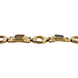 14k Yellow Gold 19g Ladies Vintage Multi Gemstone Link Bracelet 7.25"