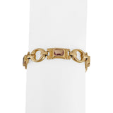 14k Yellow Gold 19g Ladies Vintage Multi Gemstone Link Bracelet 7.25"