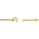24k Pure Yellow Gold 17g Solid Heart Bar and Cable Link Chain Necklace 20"
