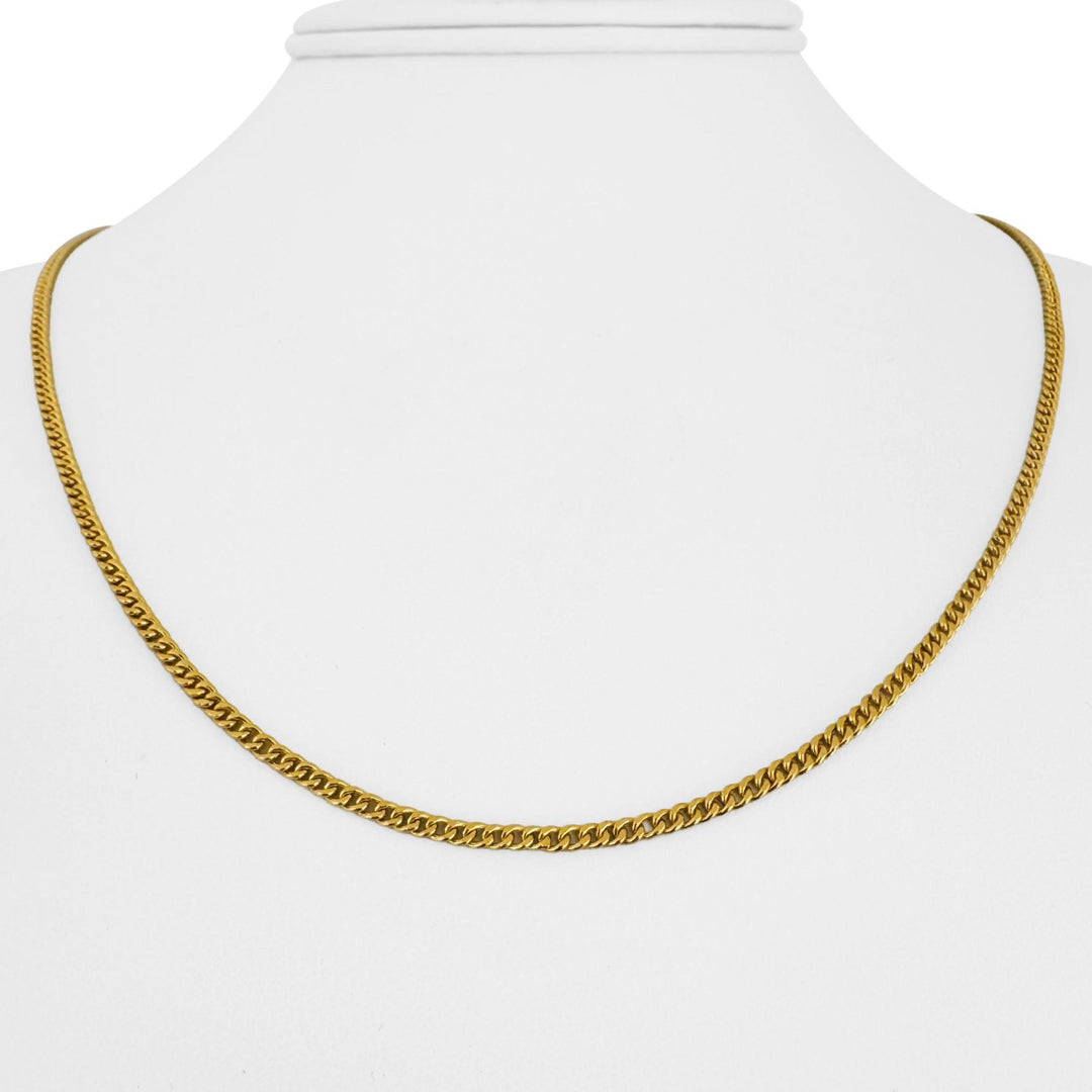 24k Pure Yellow Gold 12.5g Solid Thin 2.2mm Curb Link Chain Necklace 19"