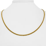 24k Pure Yellow Gold 12.5g Solid Thin 2.2mm Curb Link Chain Necklace 19"