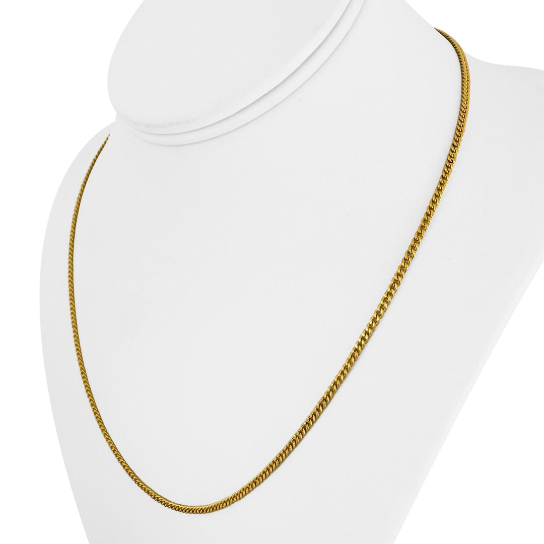 24k Pure Yellow Gold 12.5g Solid Thin 2.2mm Curb Link Chain Necklace 19"