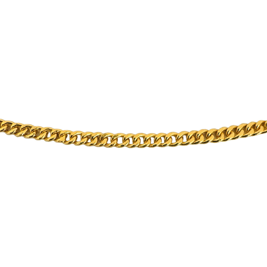 24k Pure Yellow Gold 12.5g Solid Thin 2.2mm Curb Link Chain Necklace 19"