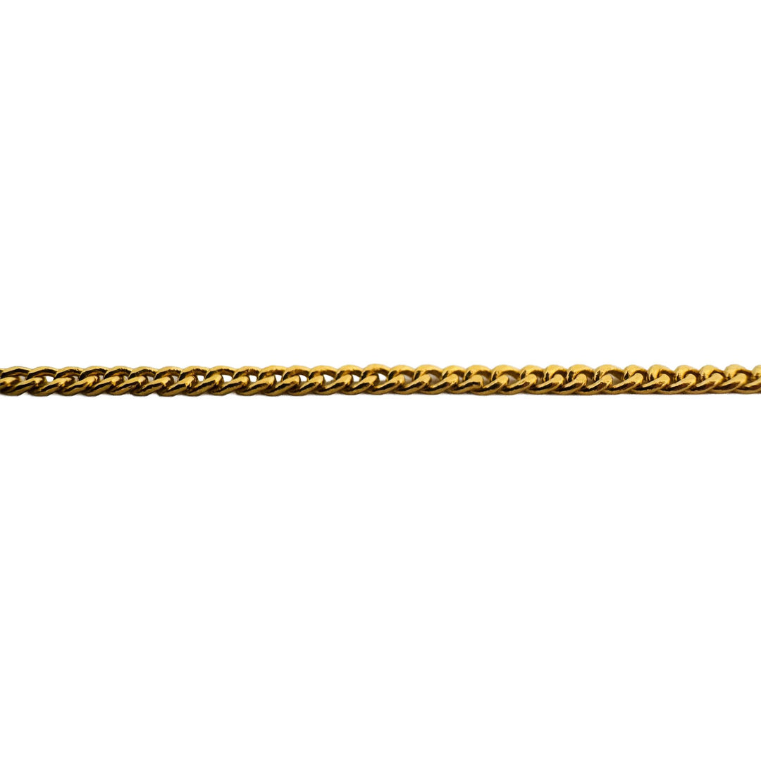 24k Pure Yellow Gold 12.5g Solid Thin 2.2mm Curb Link Chain Necklace 19"