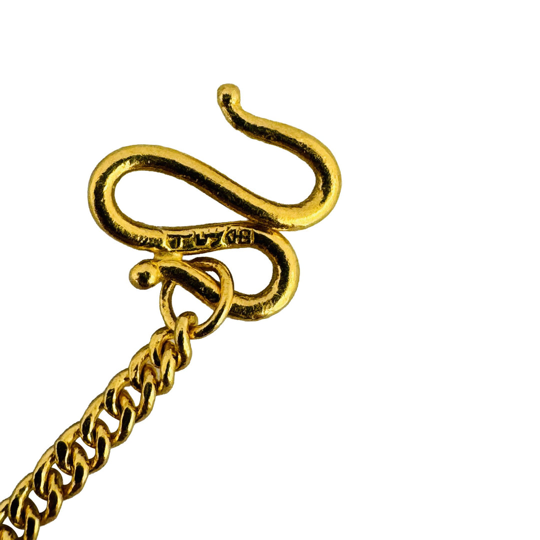 24k Pure Yellow Gold 12.5g Solid Thin 2.2mm Curb Link Chain Necklace 19"