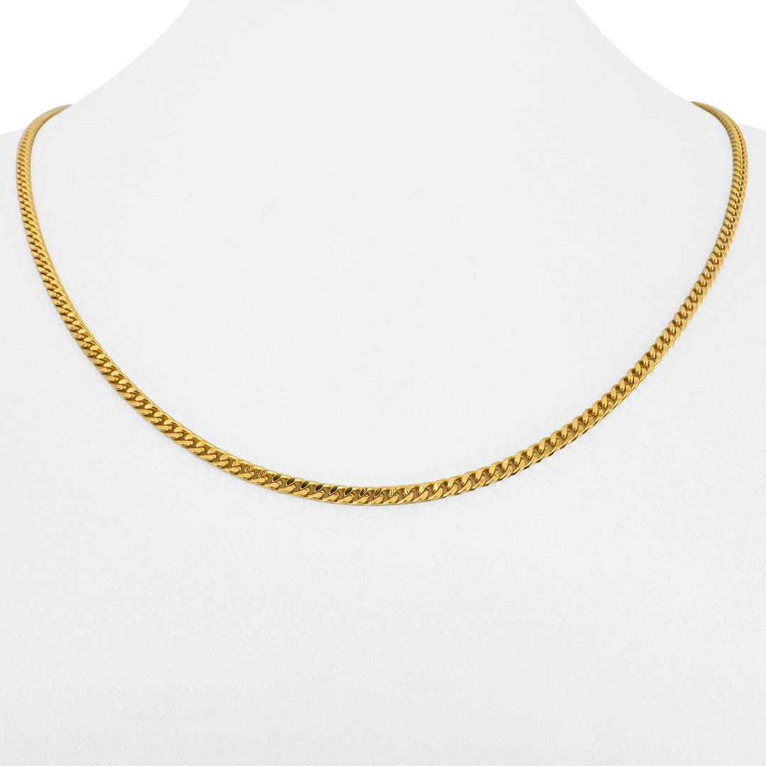 22k Yellow Gold 12.5g Solid Thin 2.5mm Curb Link Chain Necklace 18.5"