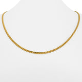 22k Yellow Gold 12.5g Solid Thin 2.5mm Curb Link Chain Necklace 18.5"