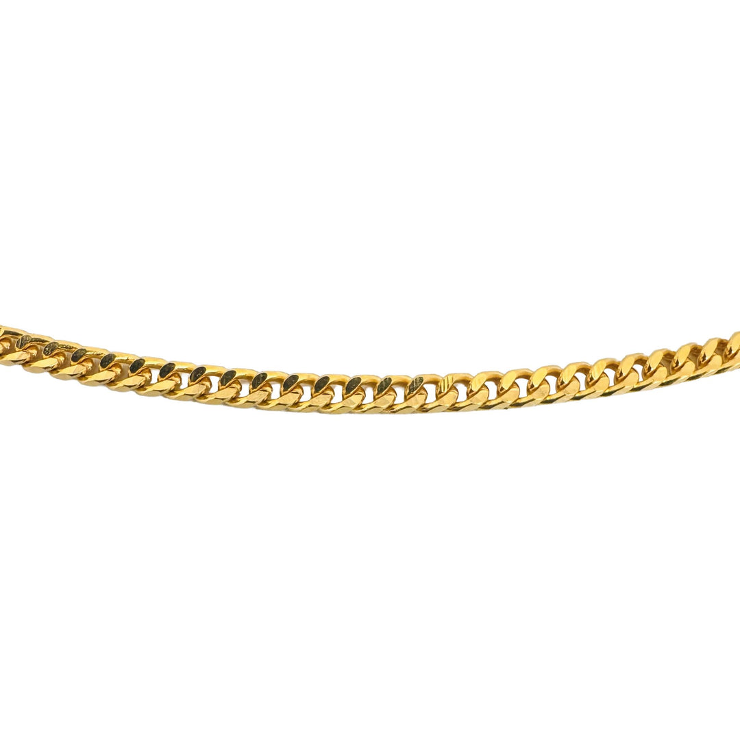 22k Yellow Gold 12.5g Solid Thin 2.5mm Curb Link Chain Necklace 18.5"