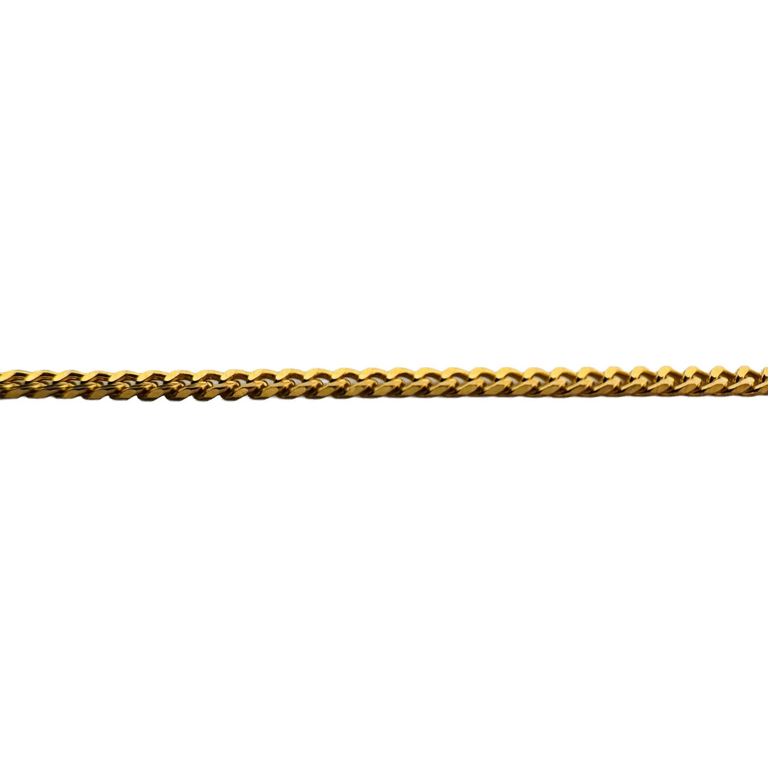 22k Yellow Gold 12.5g Solid Thin 2.5mm Curb Link Chain Necklace 18.5"