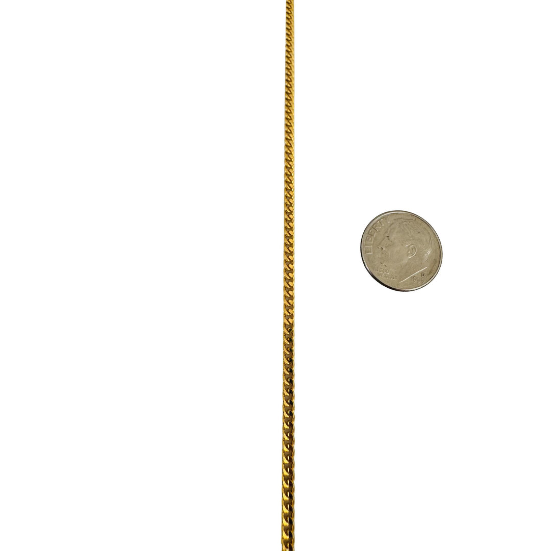 22k Yellow Gold 12.5g Solid Thin 2.5mm Curb Link Chain Necklace 18.5"