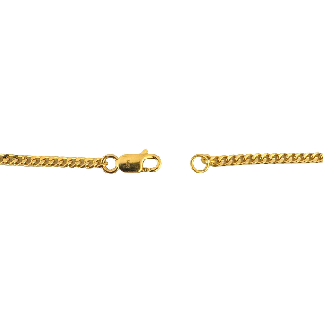 22k Yellow Gold 12.5g Solid Thin 2.5mm Curb Link Chain Necklace 18.5"